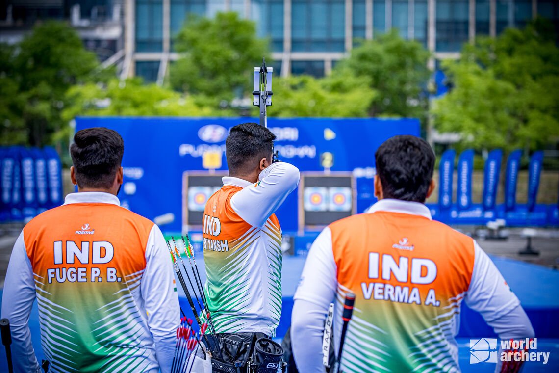 India recurve men’s team claims gold in Shanghai 2024.