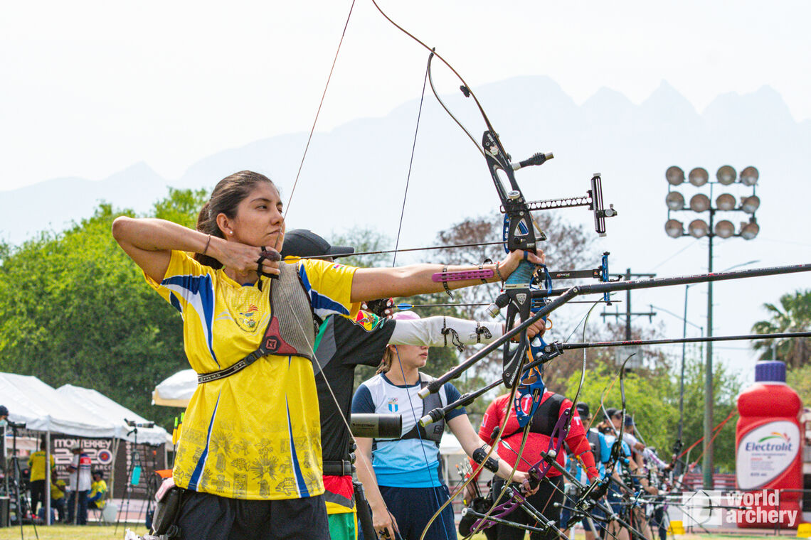Adriana Espinosa shoots at the 2021 Pan American Championships in Monterrey, Mexico.