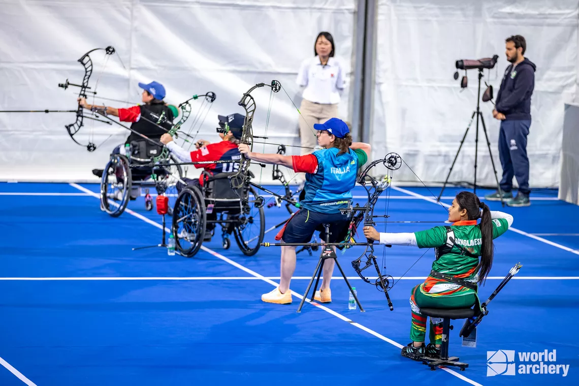 Joma Akter in semifinal at the final qualification tournament for Paris 2024 in Dubai.