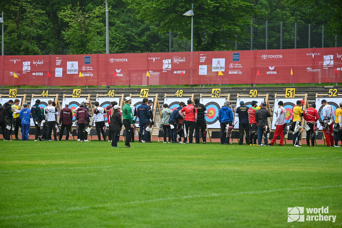 The target line at the European Championships.