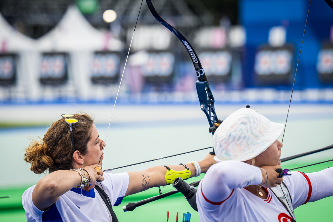 Elisabetta Mijno closely topped recurve women’s qualifying at Paris 2024.