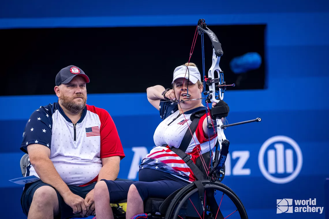 Tracy Otto shooting at the Paris 2024 Paralympic Games.