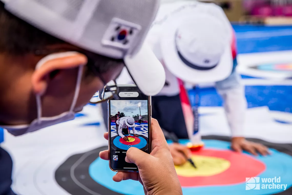 An San celebrates at the Tokyo 2020 Olympic Games. 