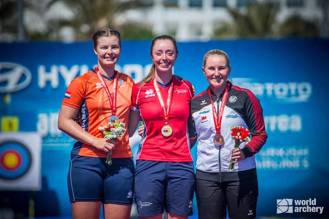 Katharina Bauer won bronze at Antalya 2022 World Cup.