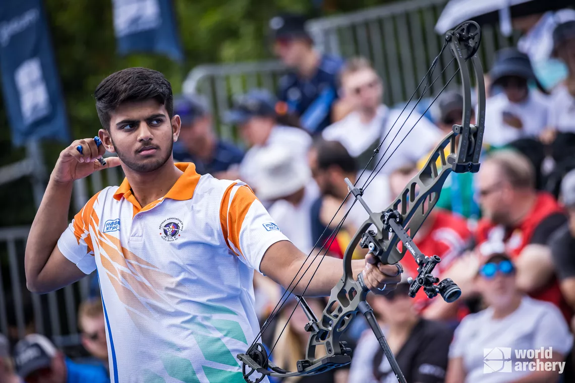 Prathamesh Jawkar shooting compound in Shanghai 2023.