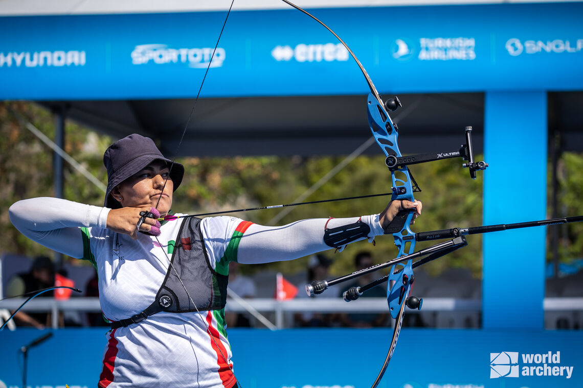 Alejandra Valencia at Antalya 2022 Hyundai Archery World Cup.