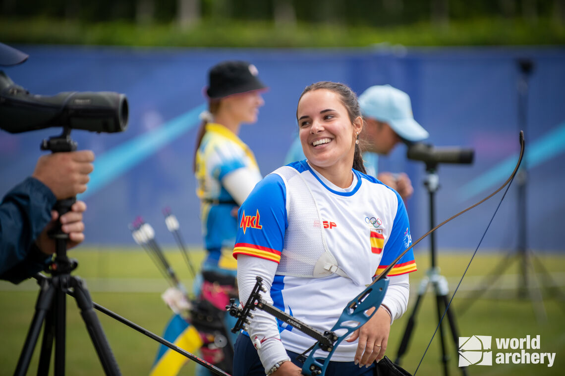 The joy of Elia Canales after winning Olympic quota.