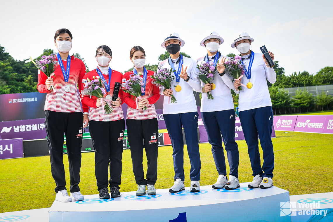 Japan and Korea celebrate at leg one of the Gwangju 2021 Asia Cup 