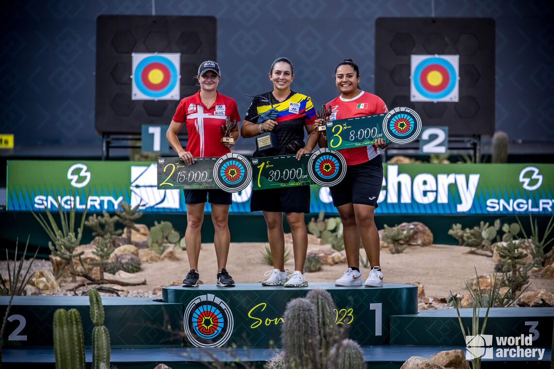 Compound women’s podium in Hermosillo 2023.