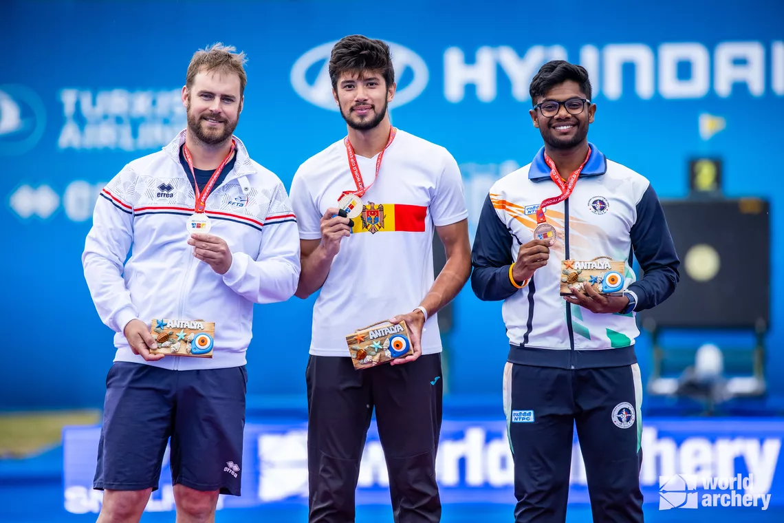 Dhiraj Bommadevara on his first individual World Cup podium.