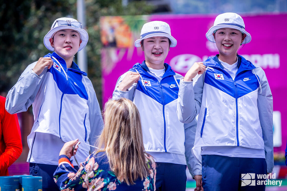Korea’s recurve women on top of the podium.