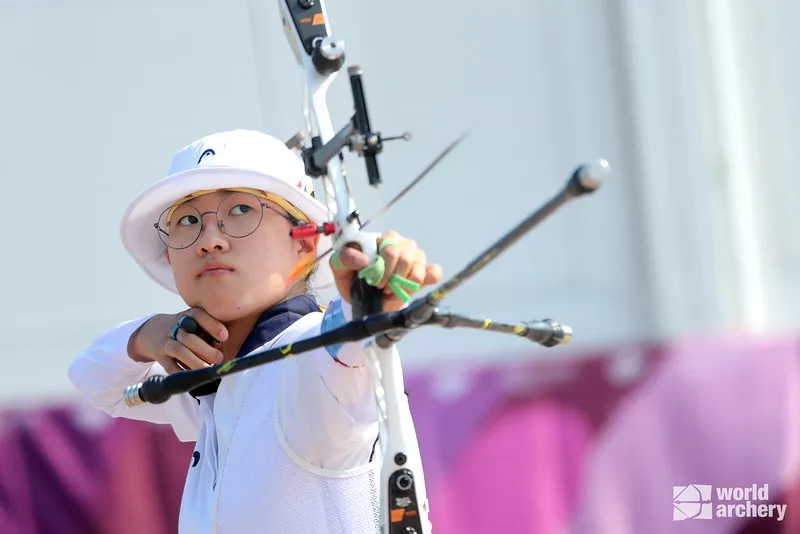 An San shoots at the Tokyo 2020 Test Event.