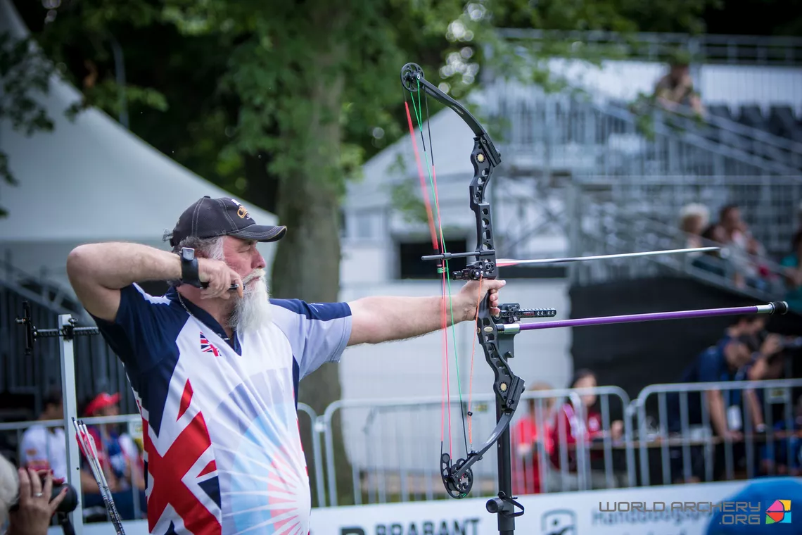 Reigning visually impaired 2/3 World Champion Steve Prowse shooting at ’s-Hertogenbosch 2019.