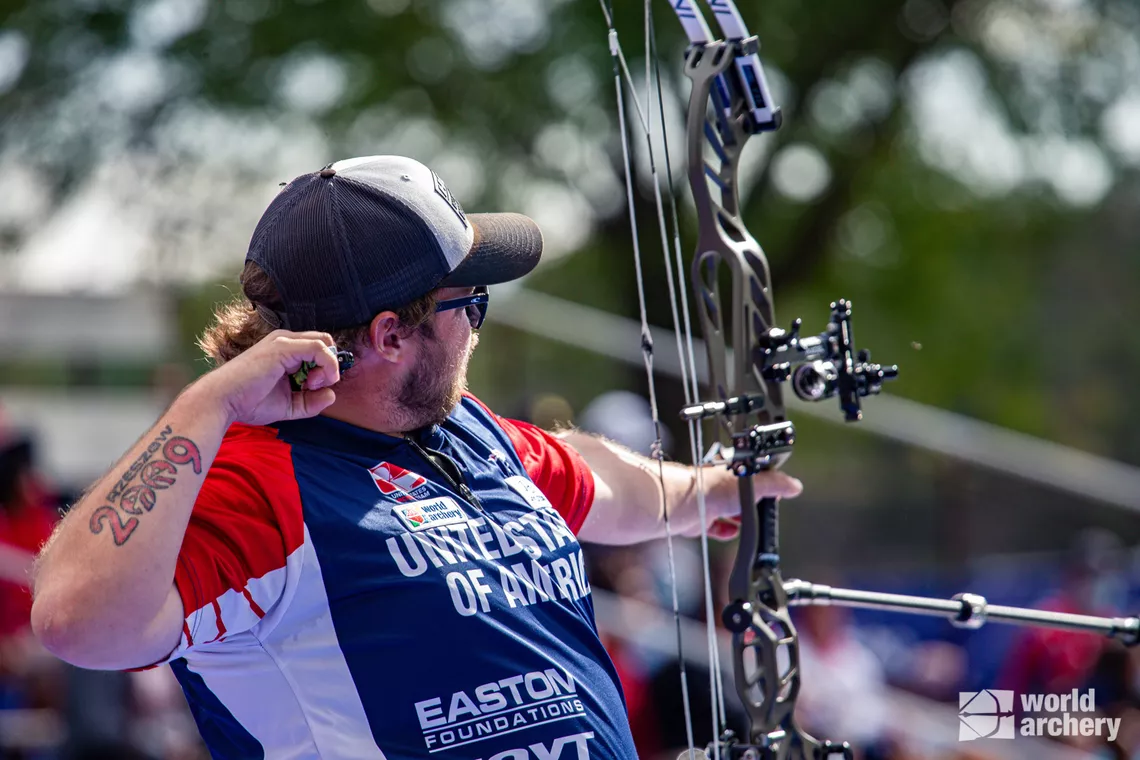 Kris Schafs at Yankton 2021 Hyundai World Archery Championships.
