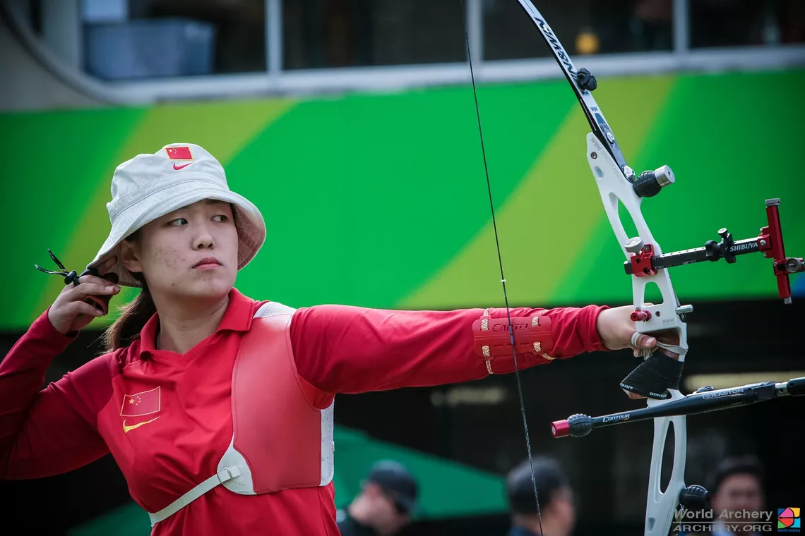 Wu Jiaxin shoots at the Rio 2016 Olympic Games. 