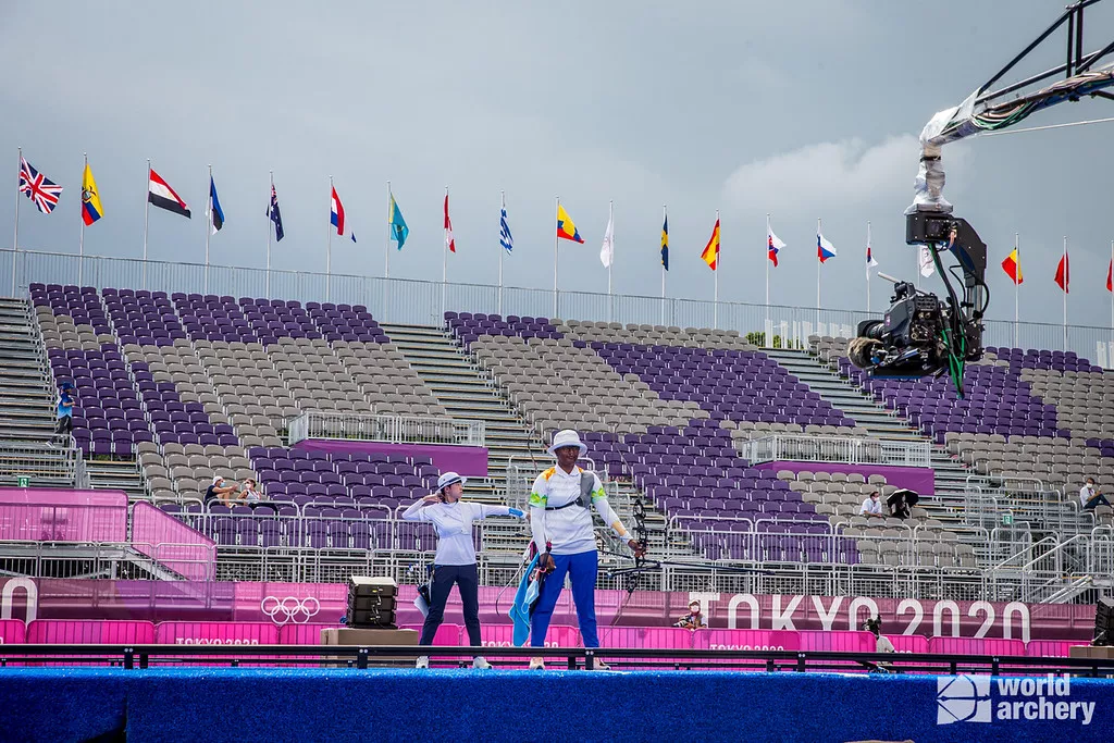 Archers have their heart rates monitored at the Tokyo 2020 Olympic Games. 