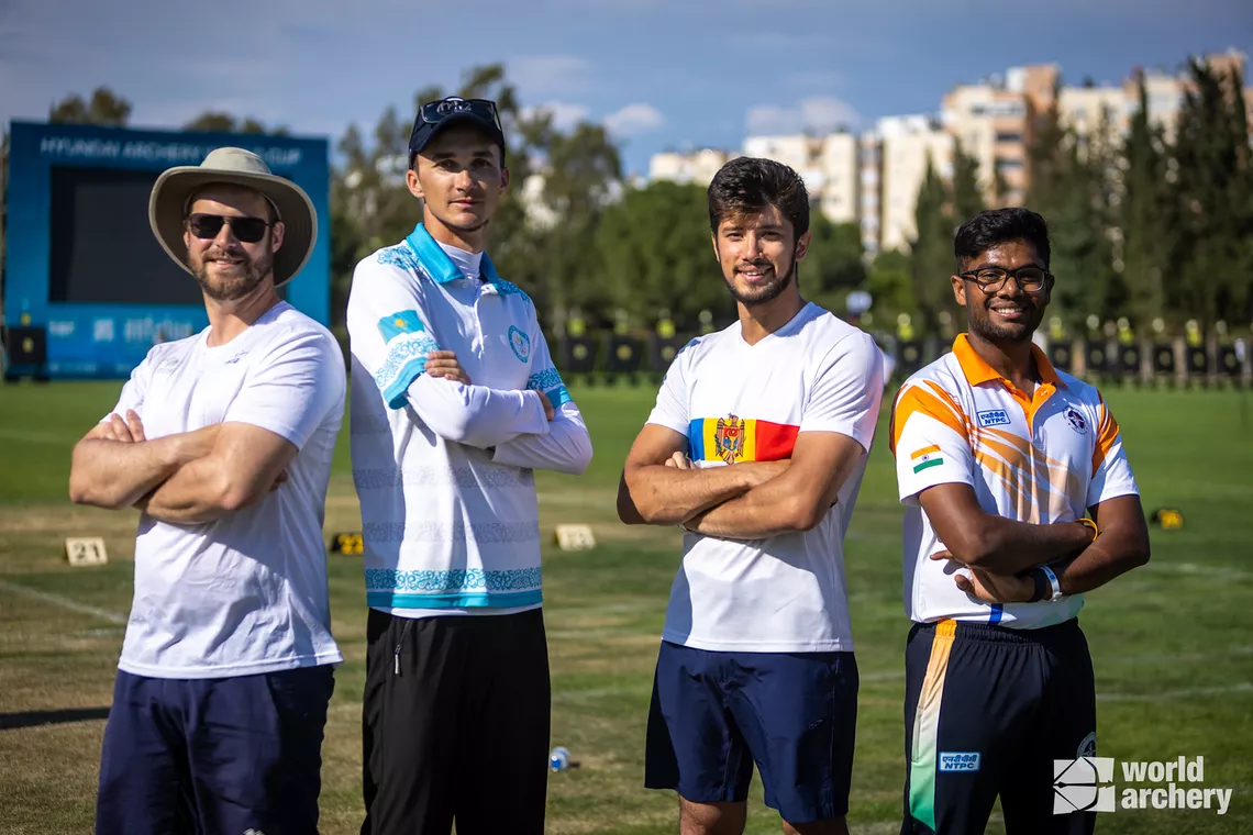 Recurve men’s final four at Antalya 2023 Hyundai Archery World Cup.