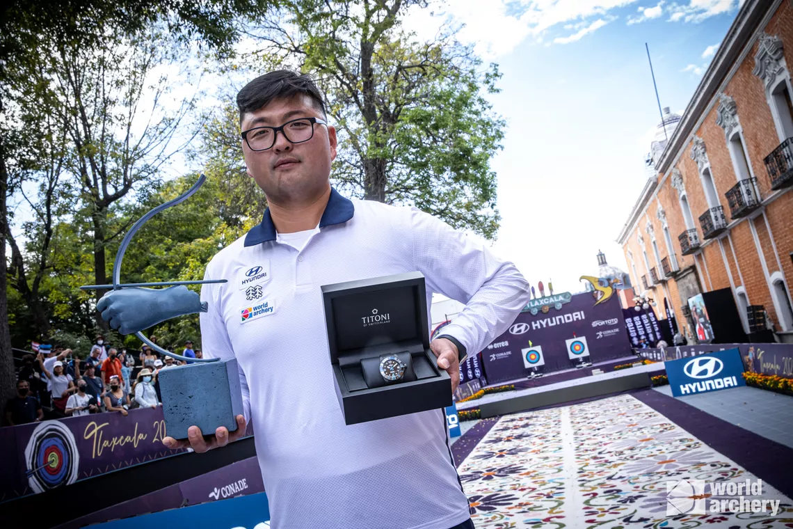 Kim Woojin at Tlaxcala 2022 Hyundai Archery World Cup Final.