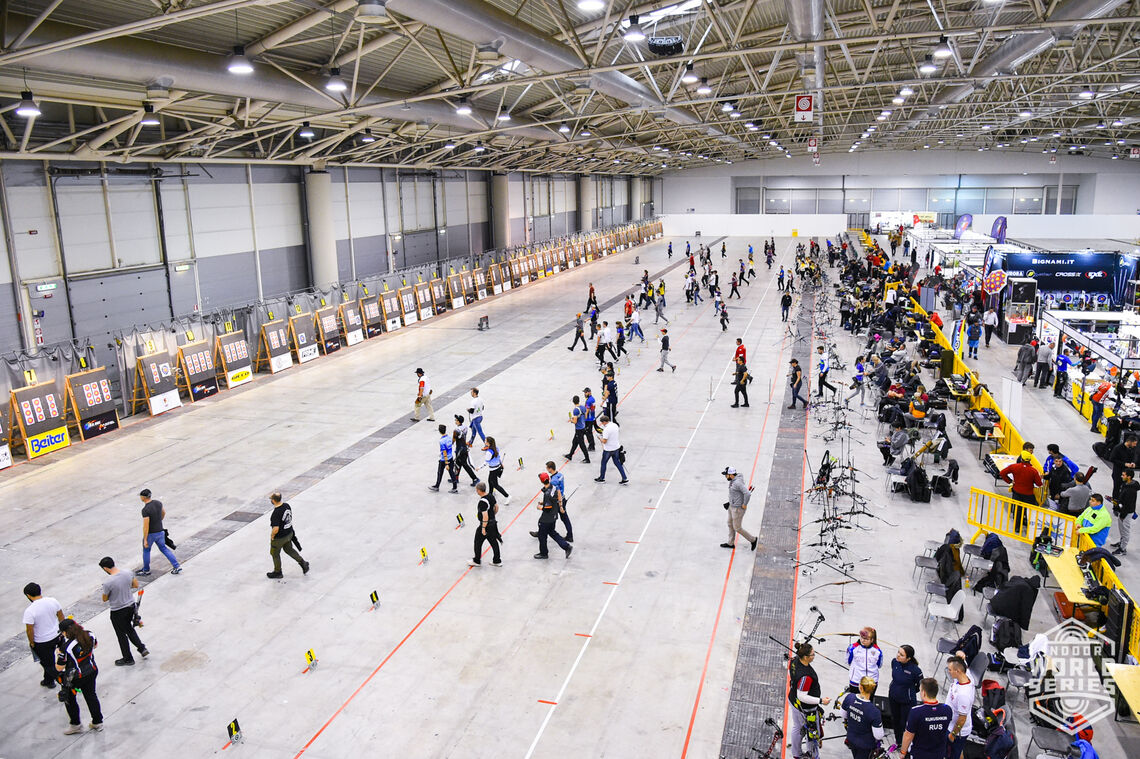 The qualification field at the Roma Archery Trophy in 2019.