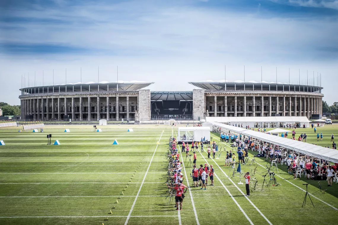 Archery at the Olympic Stadium in Berlin.