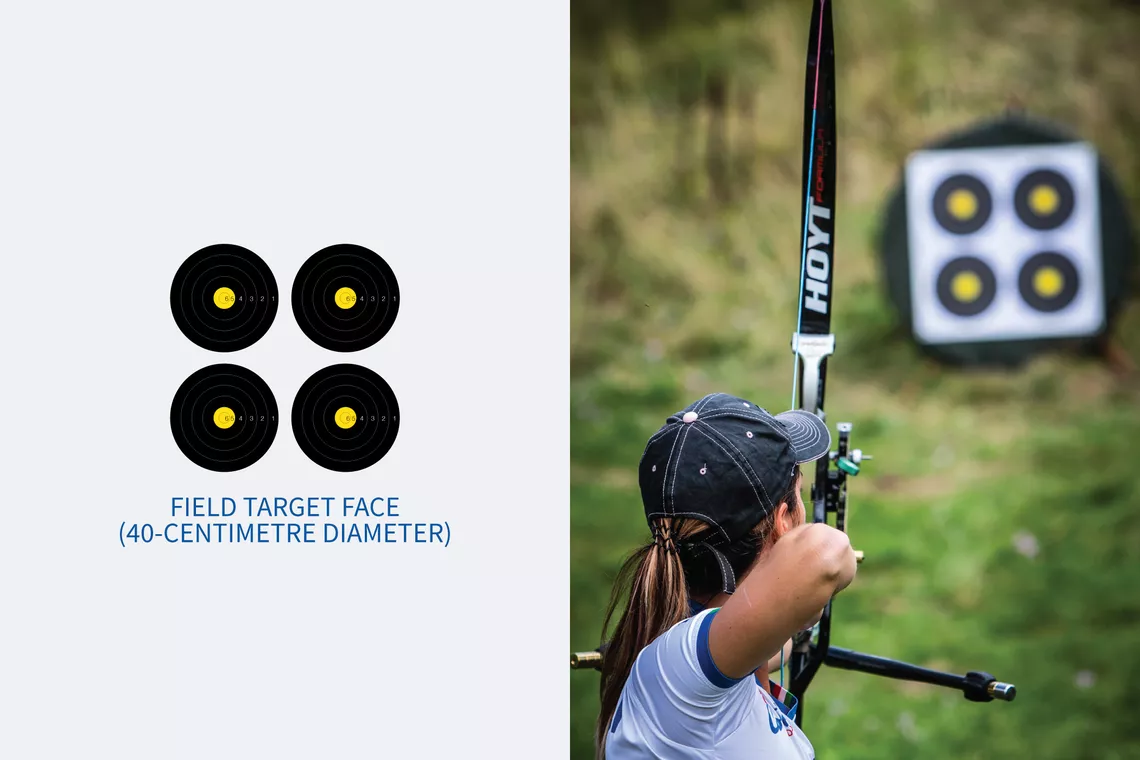 Diagram of a 40-centimetre field archery target face.