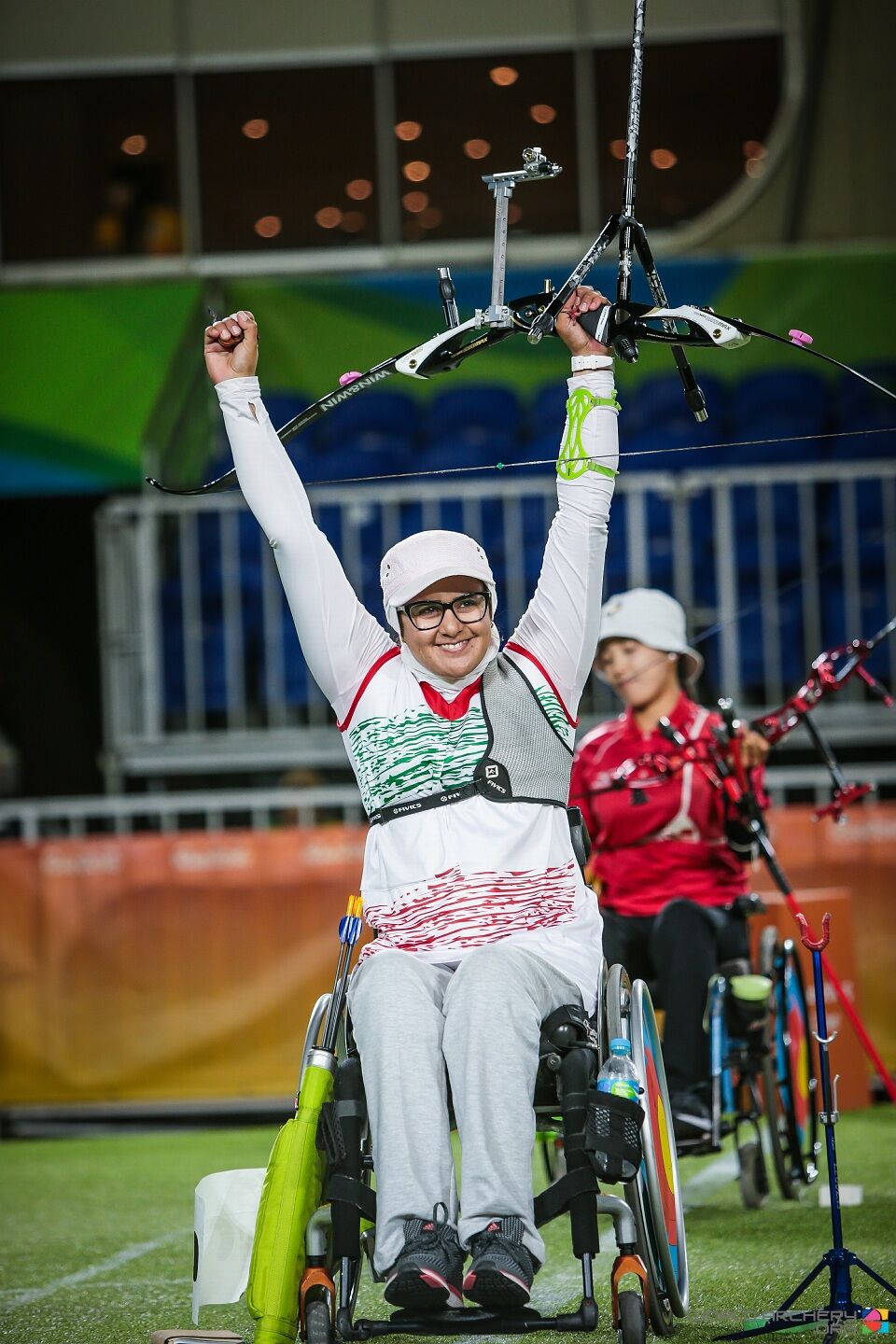 Zahra Nemati celebrates winning the Rio 2016 Paralympic Games.