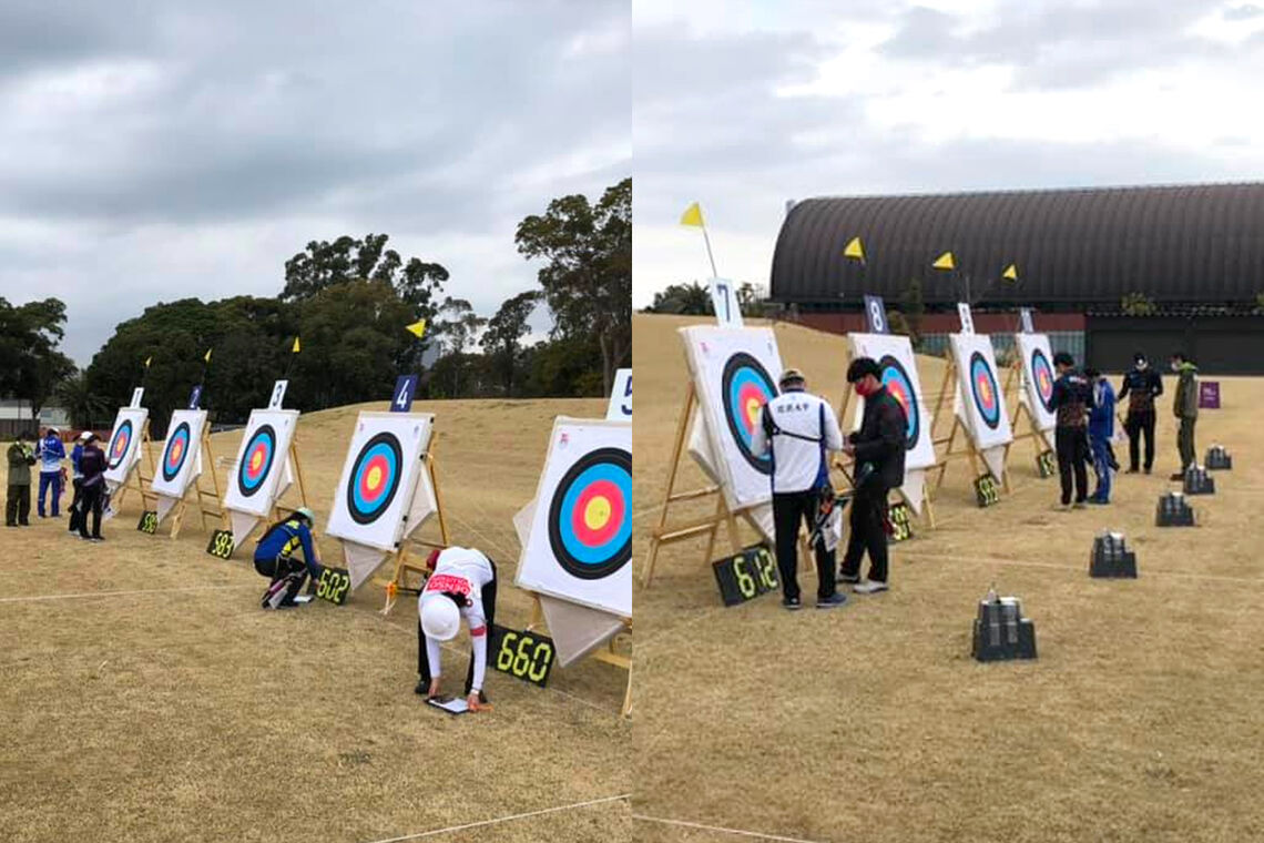 The target line during the final Japanese selection tournament for the Tokyo 2020 Olympic Games.