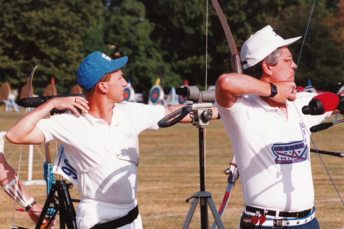 Allen Rasor shoots during college years.