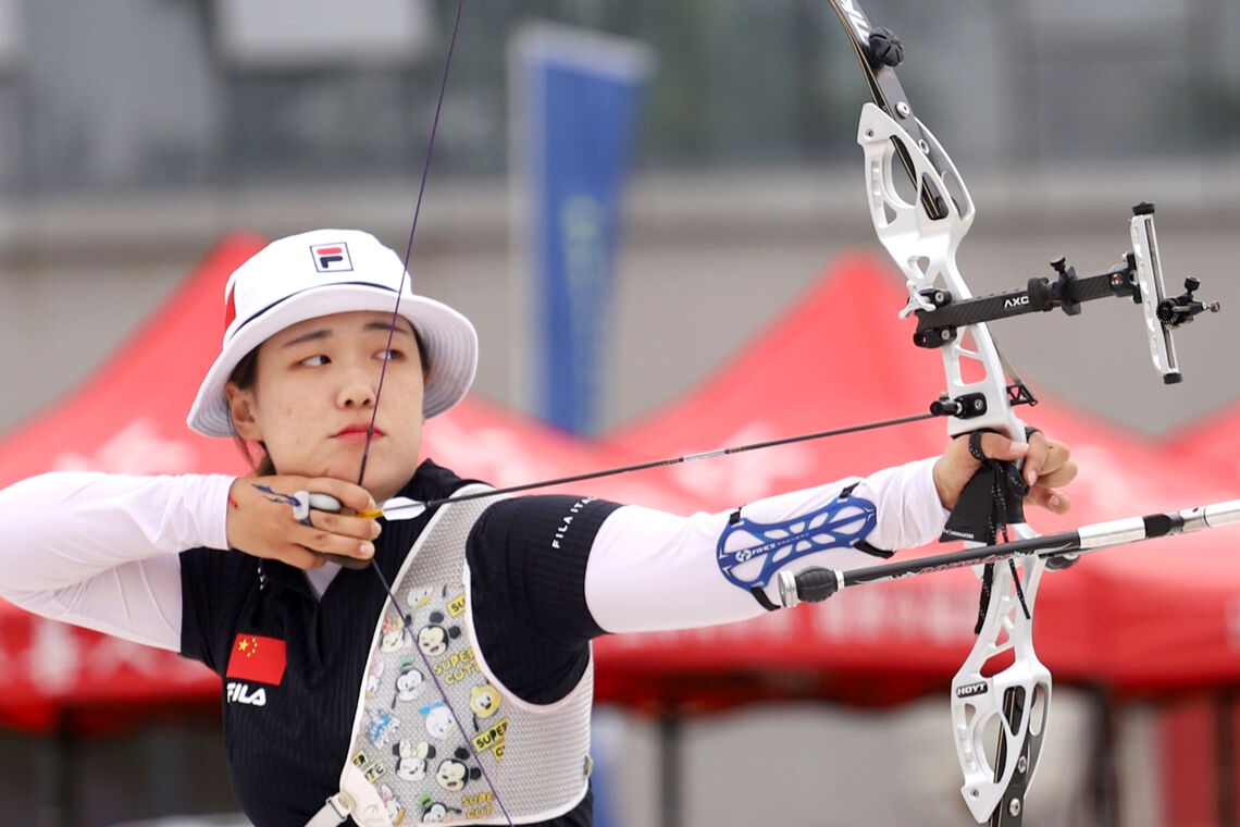 Wu Jiaxin shoots during Chinese trials for the Tokyo 2020 Olympic Games.
