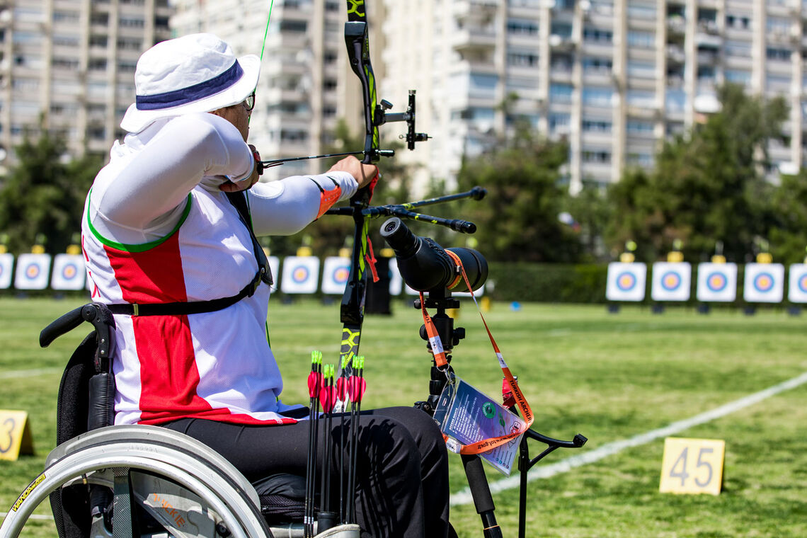 Zahra Nemati shoots during practice at the European Grand Prix in Antalya in 2021.