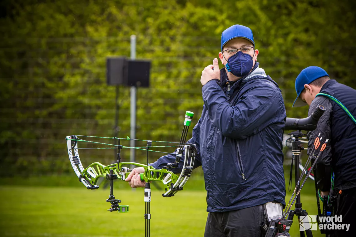 Sergio Pagni on the practice field at the second stage of the Hyundai Archery World Cup in 2021.