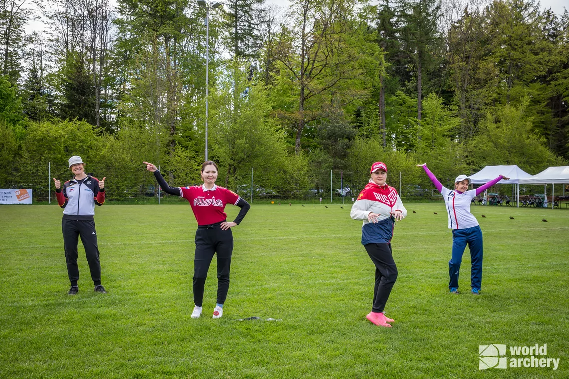 Final four: Recurve women at Lausanne 2021.