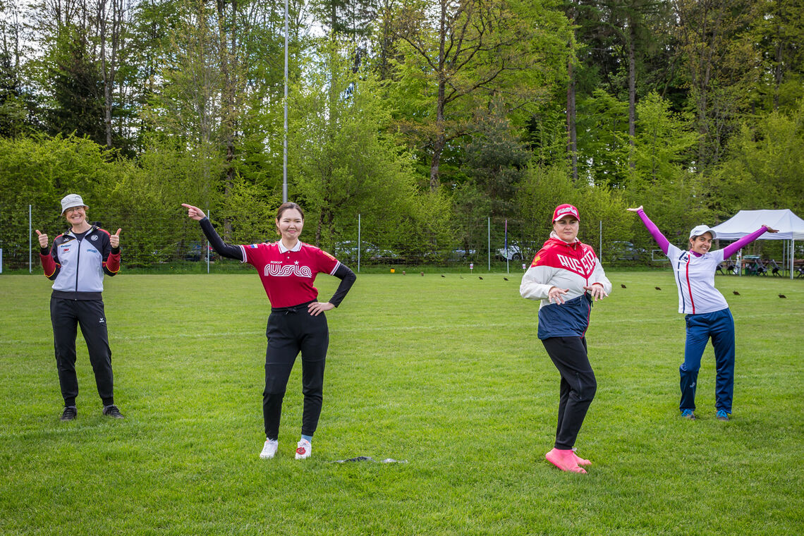 The recurve women’s final four at the second stage of the Hyundai Archery World Cup in 2021.