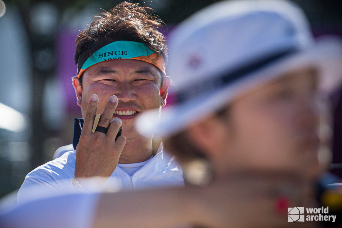 Oh Jin Hyek on the training field at the Tokyo 2020 Olympic Games.