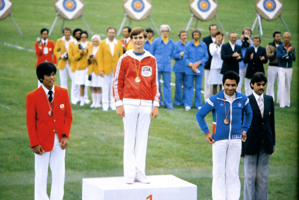 The men’s podium at the 1976 Olympic Games.