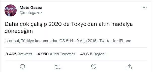 Mete Gazoz declared his intention to win gold in Tokyo five years ago.