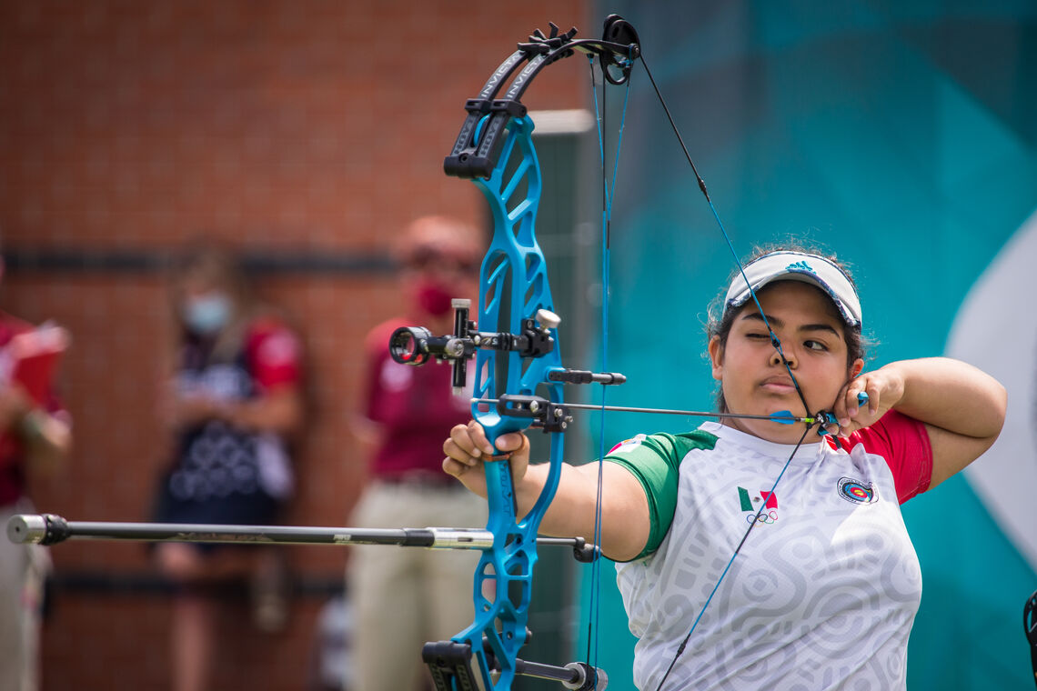 Selene Rodriguez shooting in her gold medal match.