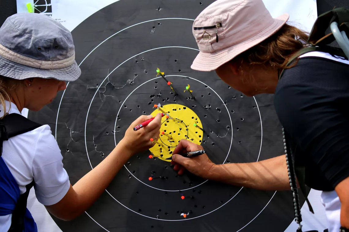 Archers score during the qualifying event for the Birmingham 2022 World Games.
