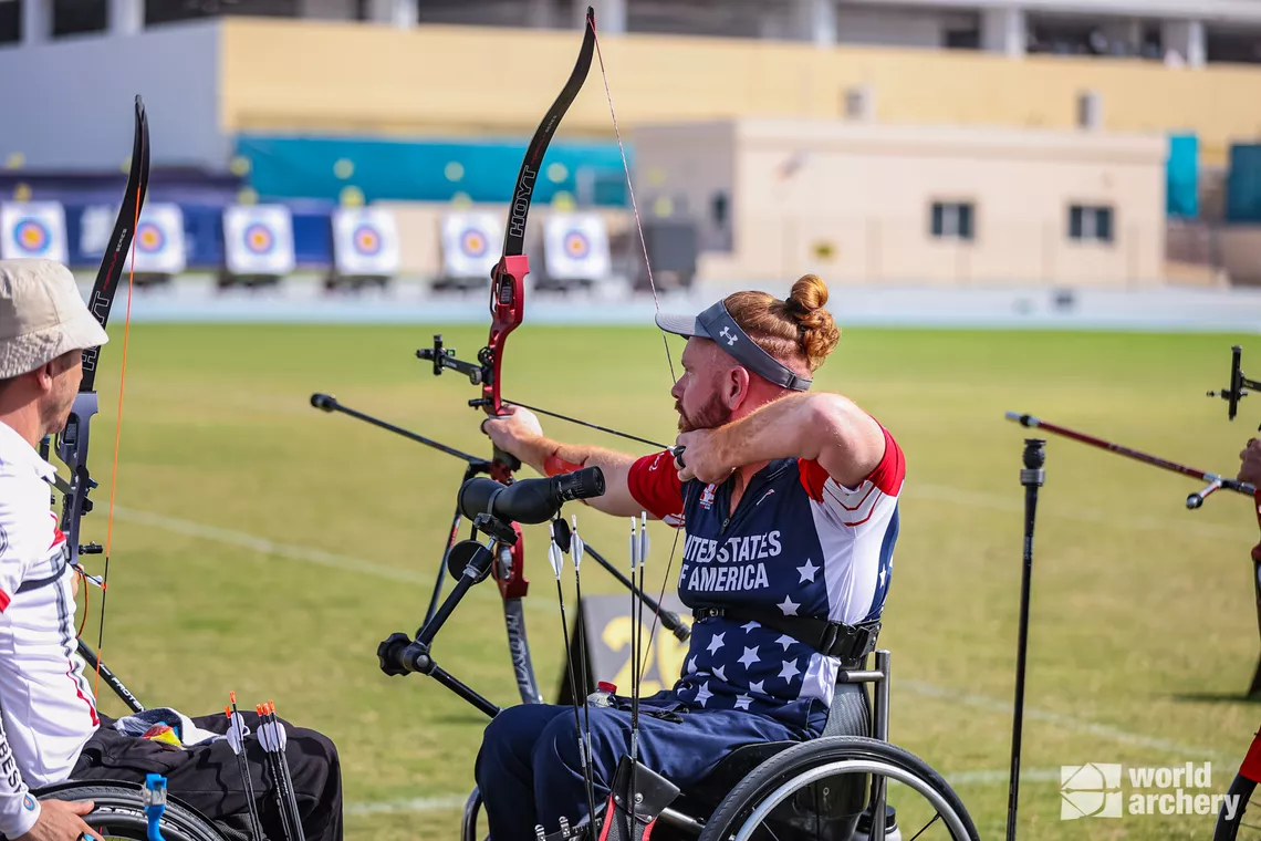 Kevin Maher at the 2022 World Archery Para Championships