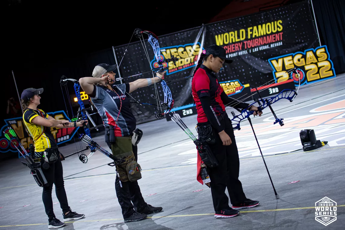 The compound women shoot during the Vegas Shootdown in 2022.
