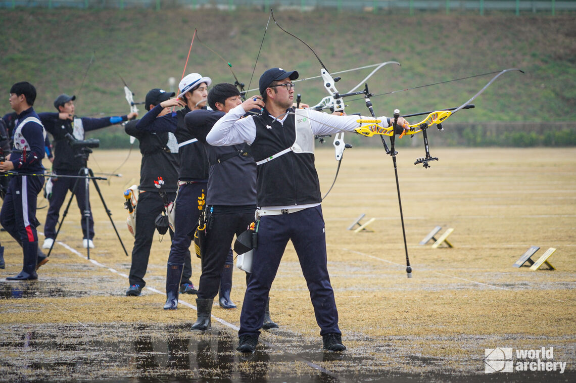Kim Woojin shoots during Korean trials for 2022.