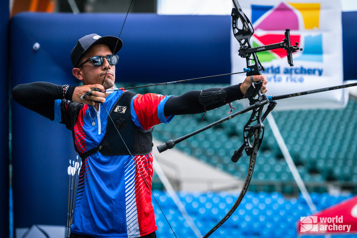 Adrian Munoz shoots in the final in Puerto Rico.