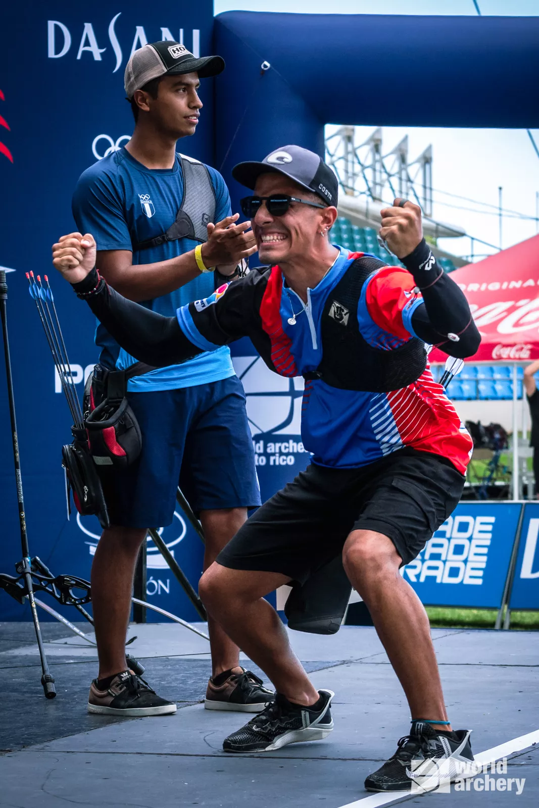 Adrian Munoz celebrates his win at the world ranking event in Puerto Rico.