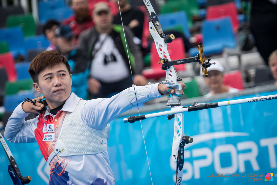 Lei Chien-Ying in action at the 2019 Hyundai Archery World Cup