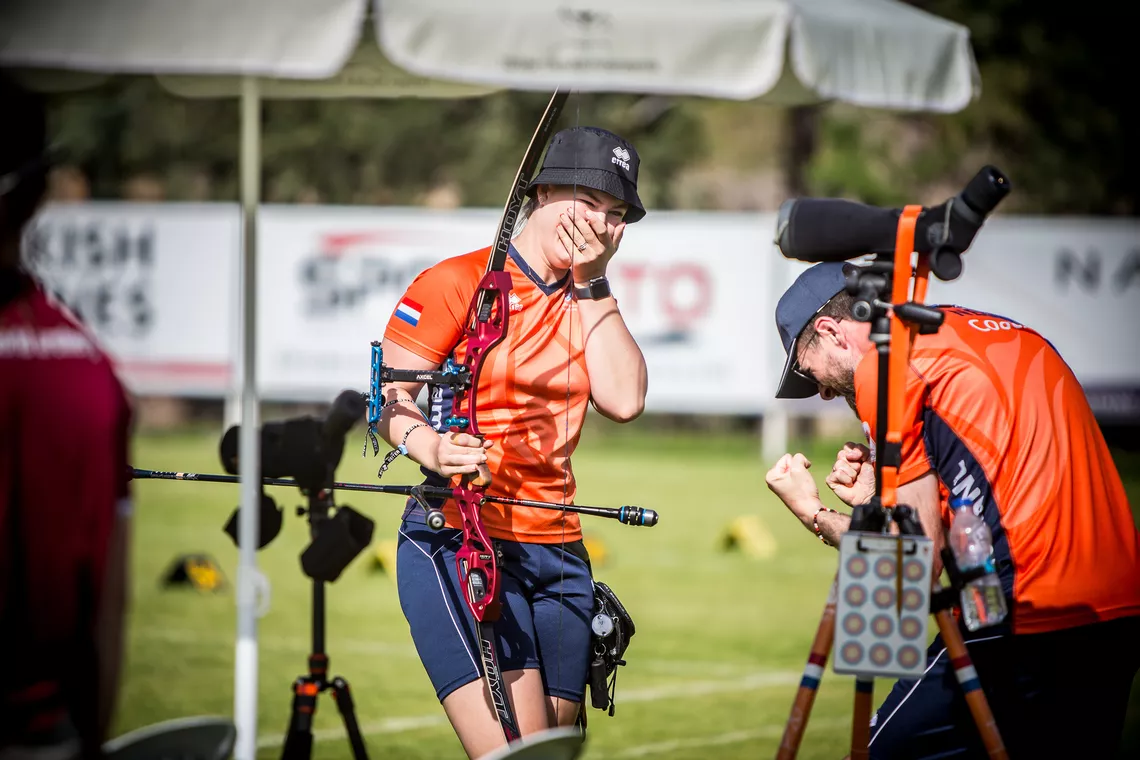 Laura van der Winkel laughing at Antalya 2022