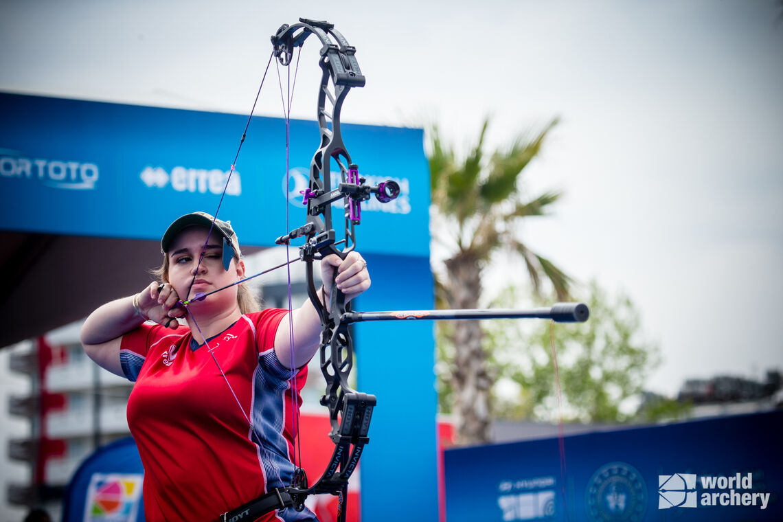 Ella Gibson in Antalya stage at the 2022 Hyundai Archery World Cup