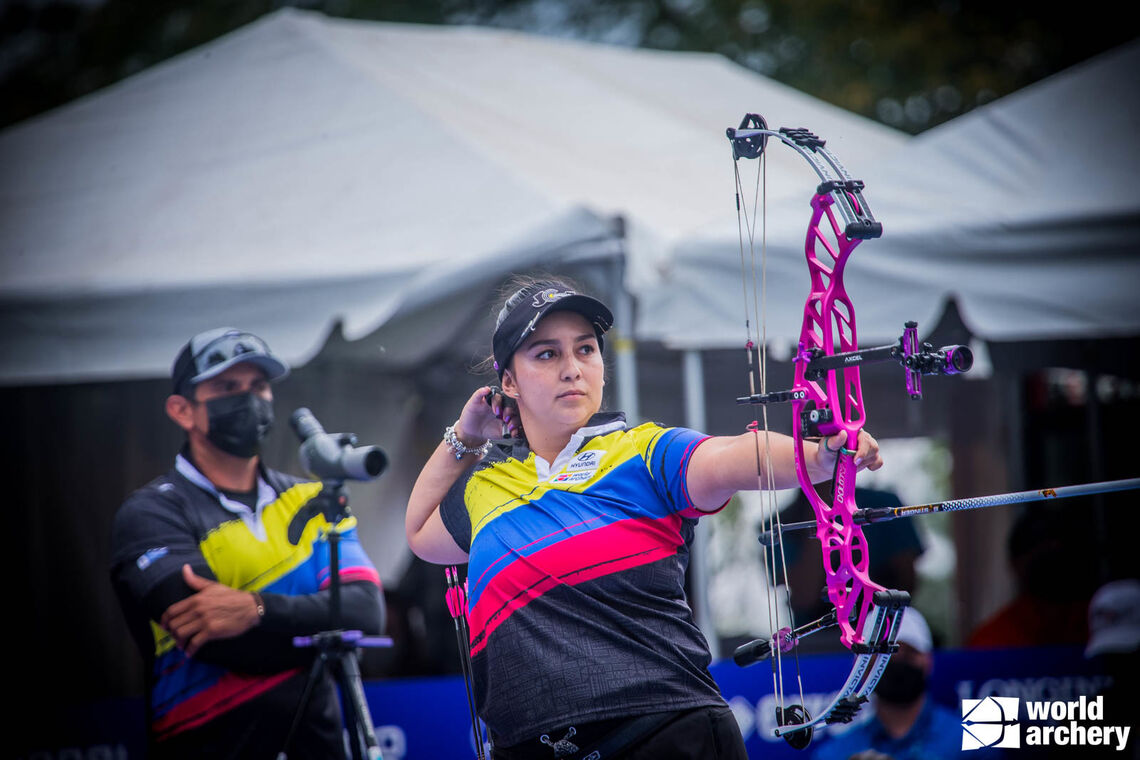 Sara Lopez on her way to winning a sixth Hyundai Archery World Cup title