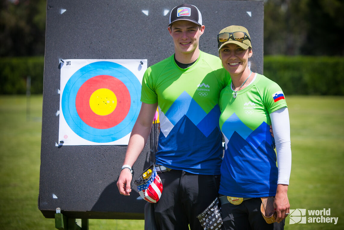 The four finalists in the compound and recurve mixed teams at Antalya 2022