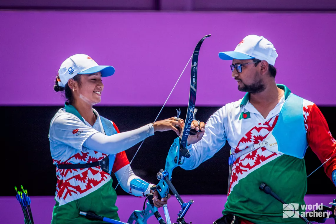 The Bangladesh pair of Ruman Shana and Diya Siddique at Tokyo 2020