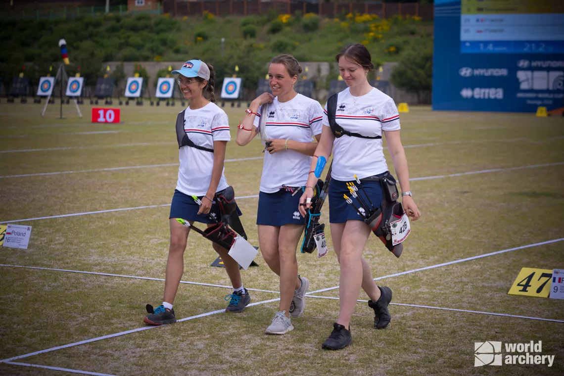 France's recurve team at Gwangju 2022
